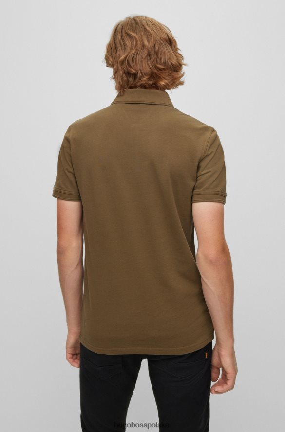 Hugo Boss ciemnozielona koszulka polo o dopasowanym kroju z bawełnianej piqu¨¦ hugo ciemnozielony R0X0H61711