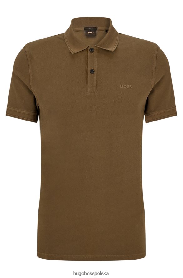Hugo Boss ciemnozielona koszulka polo o dopasowanym kroju z bawełnianej piqu¨¦ hugo ciemnozielony R0X0H61711