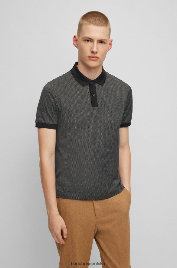 Hugo Boss czarna koszulka polo hugo slim fit z merceryzowanej bawełny czarny R0X0H62849