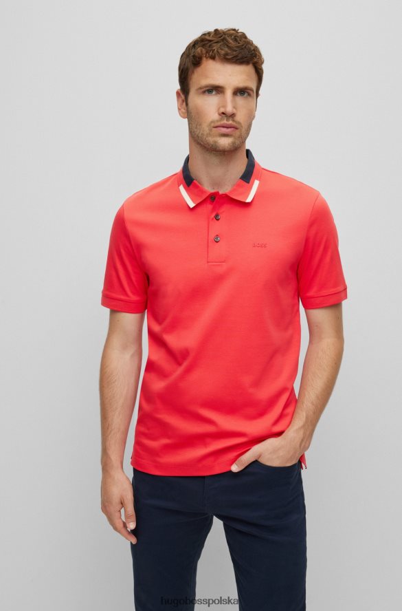 Hugo Boss czerwona koszulka polo hugo slim fit z merceryzowanej bawełny czerwony R0X0H62029
