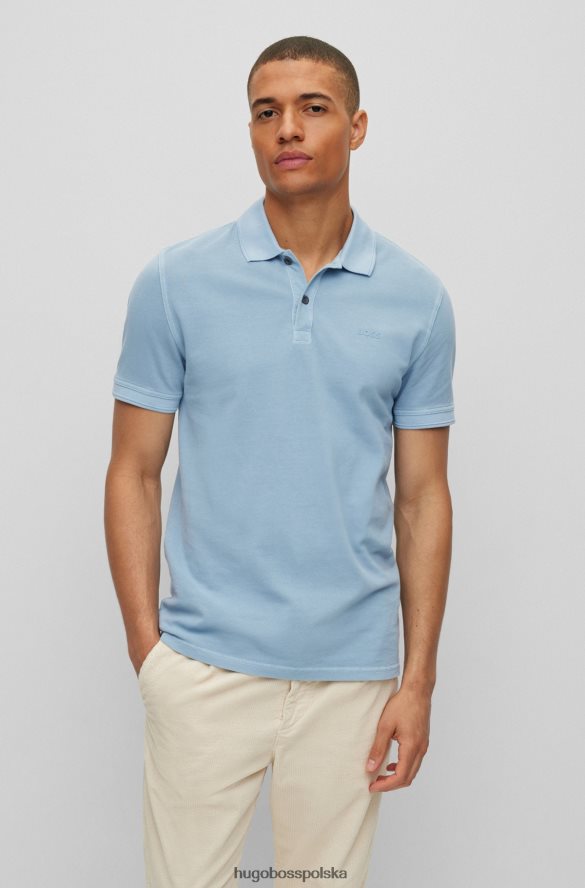 Hugo Boss dopasowana koszulka polo z bawełnianej piki hugo w kolorze jasnoniebieskim jasny niebieski R0X0H61706
