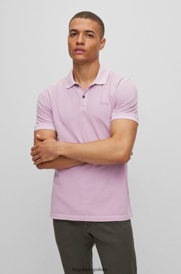 Hugo Boss dopasowana koszulka polo z bawełnianej piki w kolorze jasnofioletowym hugo Jasny fiolet R0X0H61704