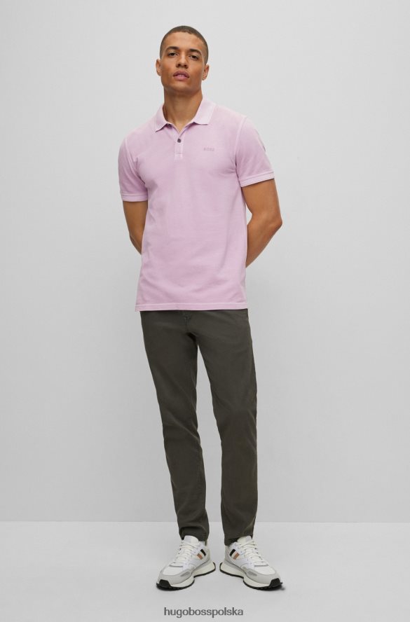 Hugo Boss dopasowana koszulka polo z bawełnianej piki w kolorze jasnofioletowym hugo Jasny fiolet R0X0H61704