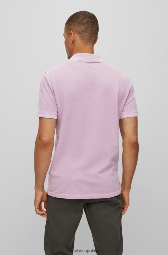 Hugo Boss dopasowana koszulka polo z bawełnianej piki w kolorze jasnofioletowym hugo Jasny fiolet R0X0H61704