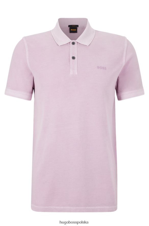 Hugo Boss dopasowana koszulka polo z bawełnianej piki w kolorze jasnofioletowym hugo Jasny fiolet R0X0H61704