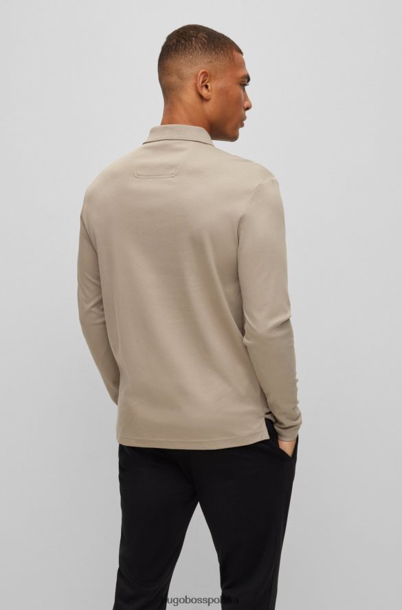 Hugo Boss interlock-bawełniana koszulka polo z tonalnym logo jasnozielonym hugo jasnozielony R0X0H61087