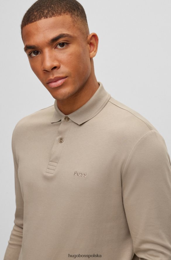 Hugo Boss interlock-bawełniana koszulka polo z tonalnym logo jasnozielonym hugo jasnozielony R0X0H61087