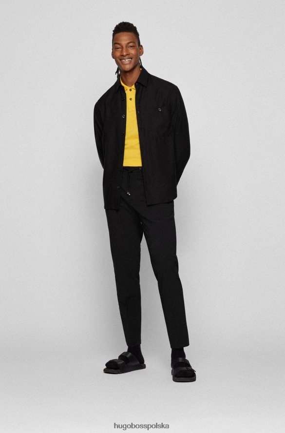 Hugo Boss jasnożółta koszulka polo Hugo o dopasowanym kroju z logo pod kołnierzykiem jasny zółty R0X0H61024