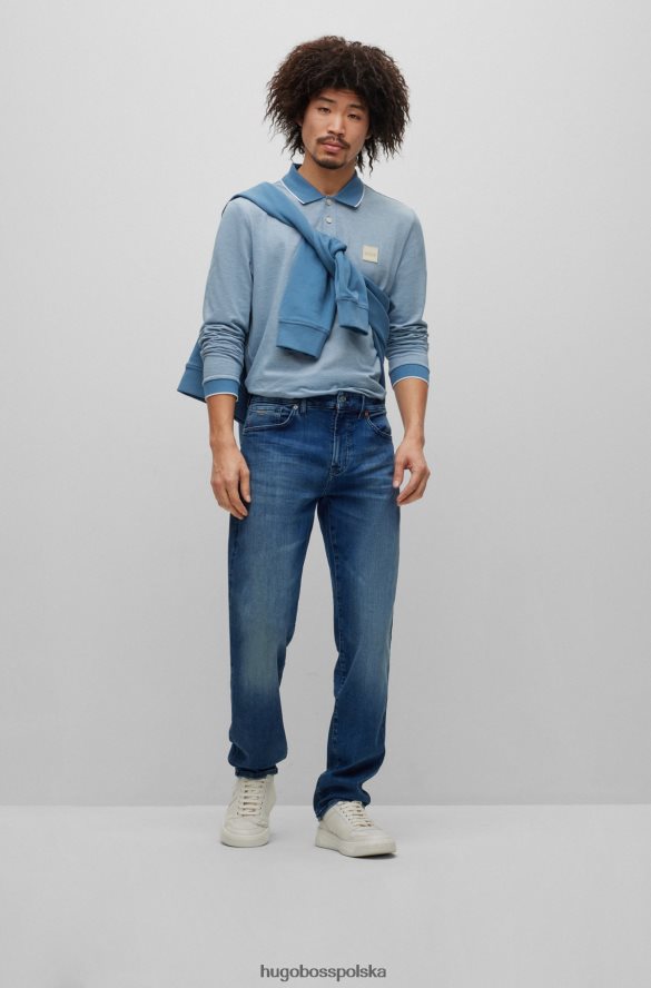 Hugo Boss jasnoniebieska koszulka polo hugo z bawełny piqu¦ z naszywką z logo jasny niebieski R0X0H63140