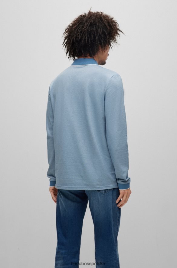 Hugo Boss jasnoniebieska koszulka polo hugo z bawełny piqu¦ z naszywką z logo jasny niebieski R0X0H63140