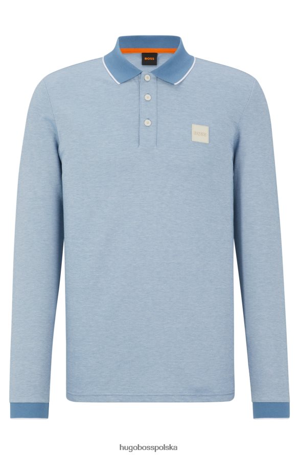 Hugo Boss jasnoniebieska koszulka polo hugo z bawełny piqu¦ z naszywką z logo jasny niebieski R0X0H63140