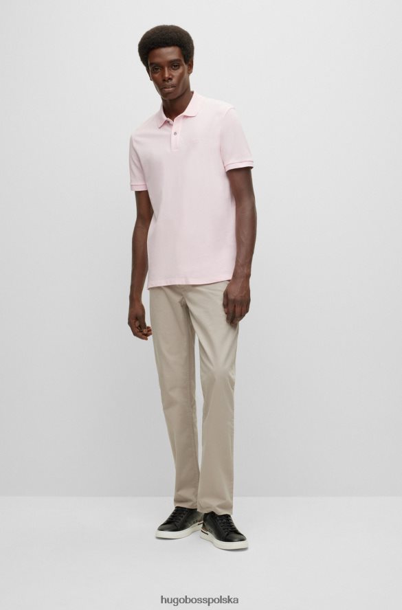 Hugo Boss jasnoróżowa koszulka polo Hugo z bawełny organicznej z haftowanym logo jasnoróżowy R0X0H61180