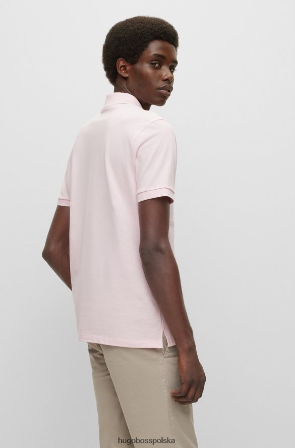 Hugo Boss jasnoróżowa koszulka polo Hugo z bawełny organicznej z haftowanym logo jasnoróżowy R0X0H61180
