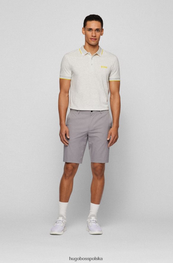 Hugo Boss jasnoszara koszulka polo hugo z mieszanki bawełny z kontrastowymi detalami jasnoszary R0X0H61102