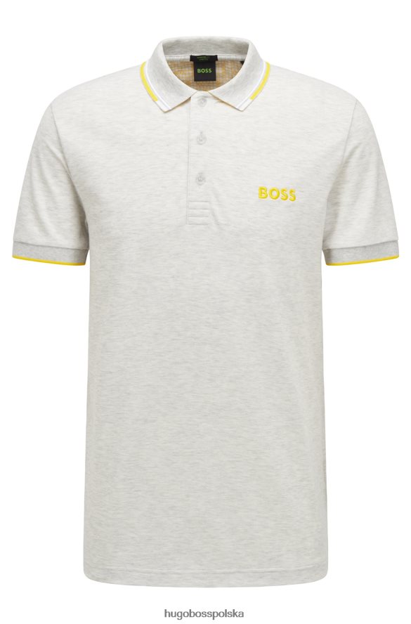 Hugo Boss jasnoszara koszulka polo hugo z mieszanki bawełny z kontrastowymi detalami jasnoszary R0X0H61102