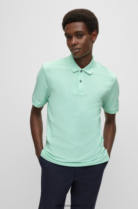 Hugo Boss jasnozielona koszulka polo Hugo z bawełny organicznej z haftowanym logo jasnozielony R0X0H61186