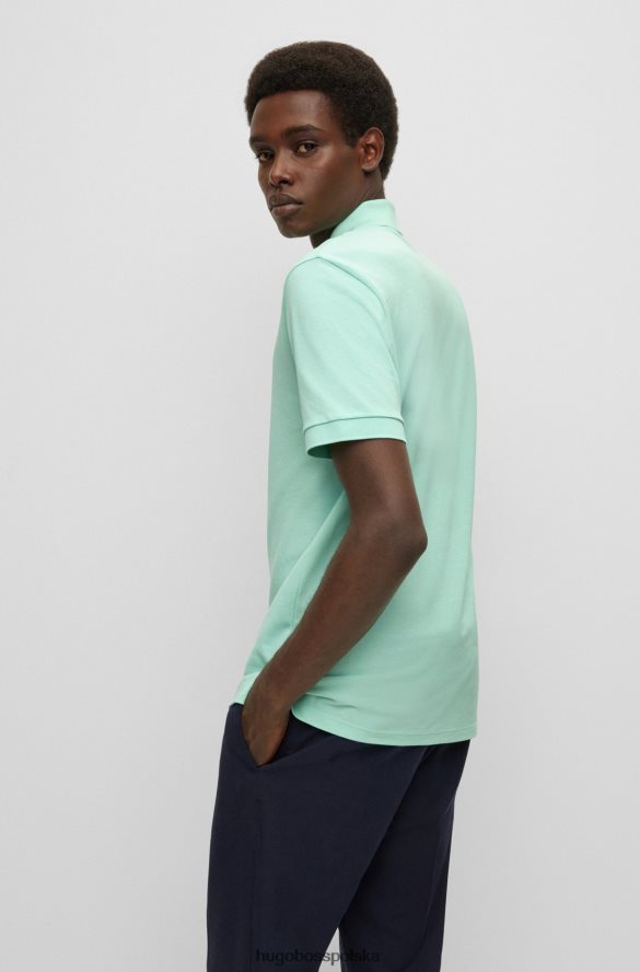 Hugo Boss jasnozielona koszulka polo Hugo z bawełny organicznej z haftowanym logo jasnozielony R0X0H61186