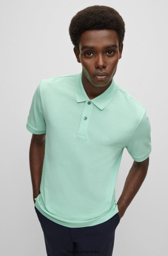 Hugo Boss jasnozielona koszulka polo Hugo z bawełny organicznej z haftowanym logo jasnozielony R0X0H61186