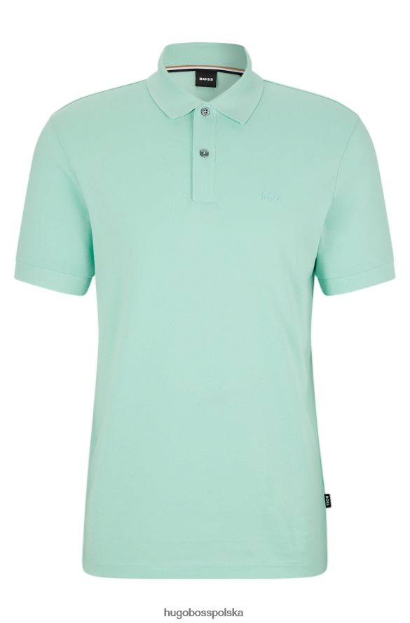 Hugo Boss jasnozielona koszulka polo Hugo z bawełny organicznej z haftowanym logo jasnozielony R0X0H61186