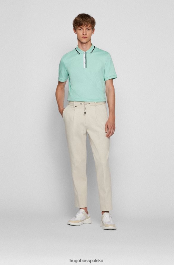 Hugo Boss jasnozielona koszulka polo hugo interlock z bawełny z gumowanym logo jasnozielony R0X0H62114