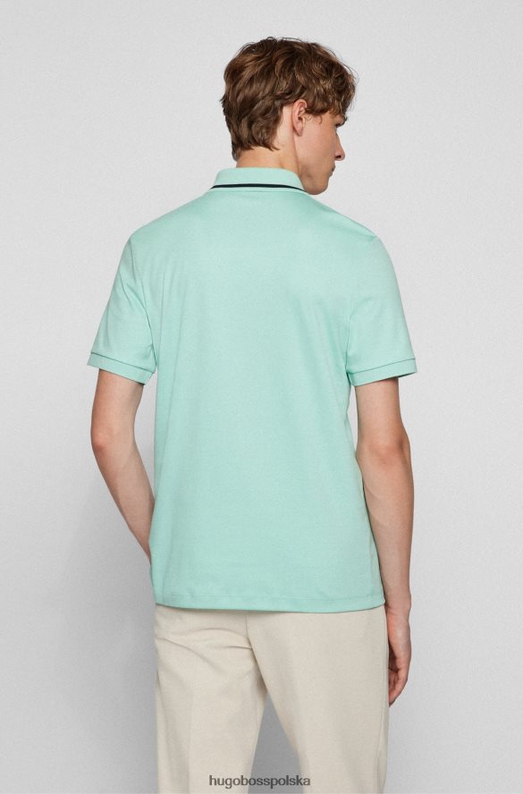 Hugo Boss jasnozielona koszulka polo hugo interlock z bawełny z gumowanym logo jasnozielony R0X0H62114