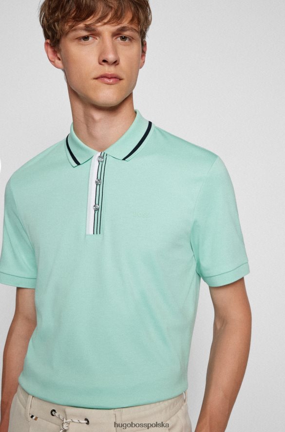 Hugo Boss jasnozielona koszulka polo hugo interlock z bawełny z gumowanym logo jasnozielony R0X0H62114