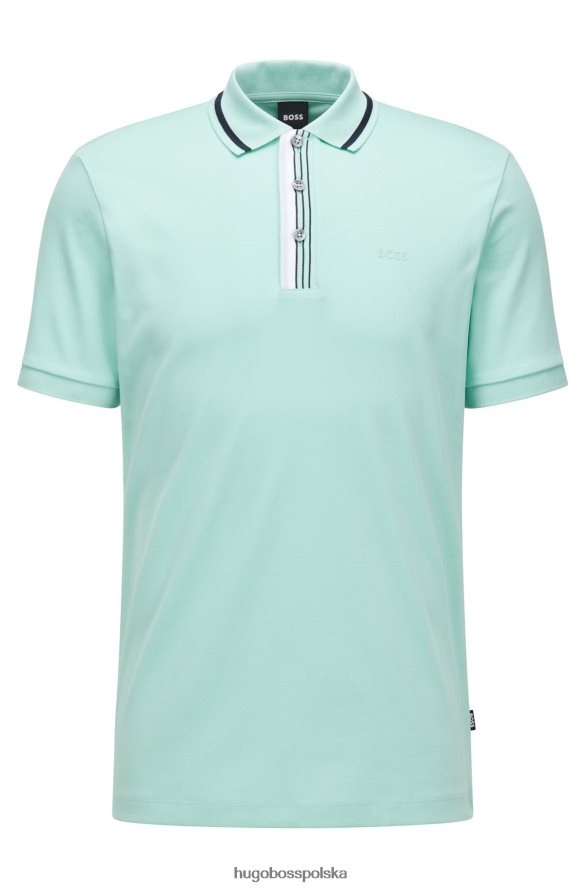 Hugo Boss jasnozielona koszulka polo hugo interlock z bawełny z gumowanym logo jasnozielony R0X0H62114
