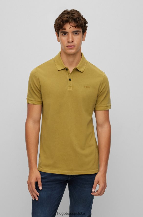 Hugo Boss jasnozielona koszulka polo o dopasowanym kroju hugo z bawełnianej piki jasnozielony R0X0H61708