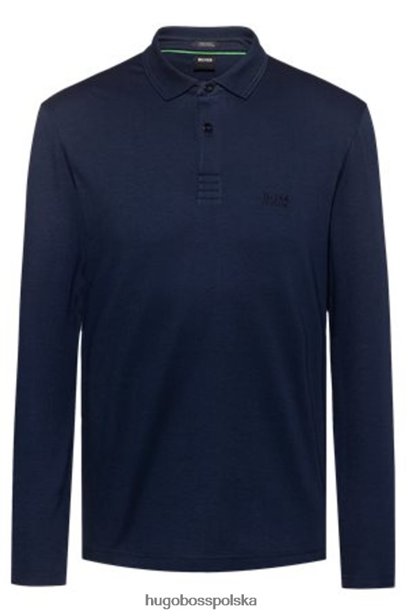 Hugo Boss koszulka polo l/s pirol 50392723 czarna czarny/szary/granatowy R0X0H6451