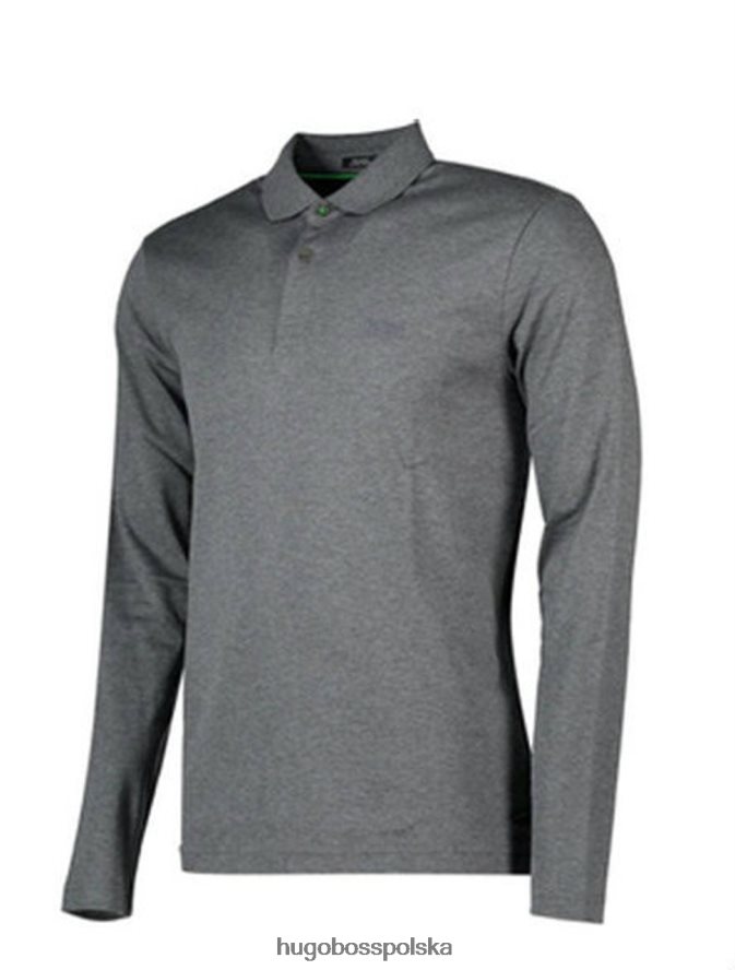 Hugo Boss koszulka polo l/s pirol 50392723 czarna czarny/szary/granatowy R0X0H6451