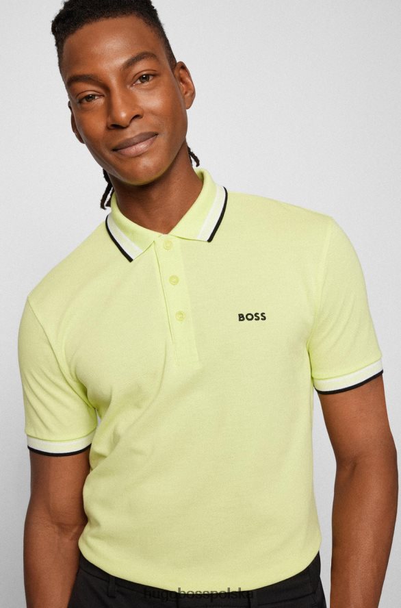 Hugo Boss koszulka polo niełuskana 50468983 jasnozielona jasnozielony/jasnoniebieski/jasnoróżowy/pastelowy róż/czerwony/jasnoróżowy/czarny/ciemnoróżowy/jasnobeżowy/ciemnoszary/ciemnoniebieski R0X0H694