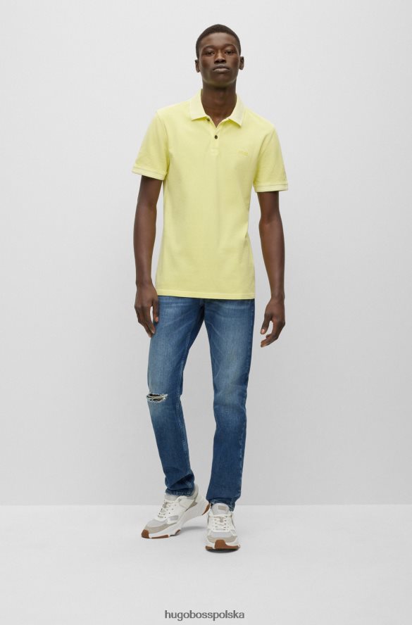 Hugo Boss koszulka polo o dopasowanym kroju z bawełnianej piki hugo w kolorze jasnożółtym jasny zółty R0X0H61700