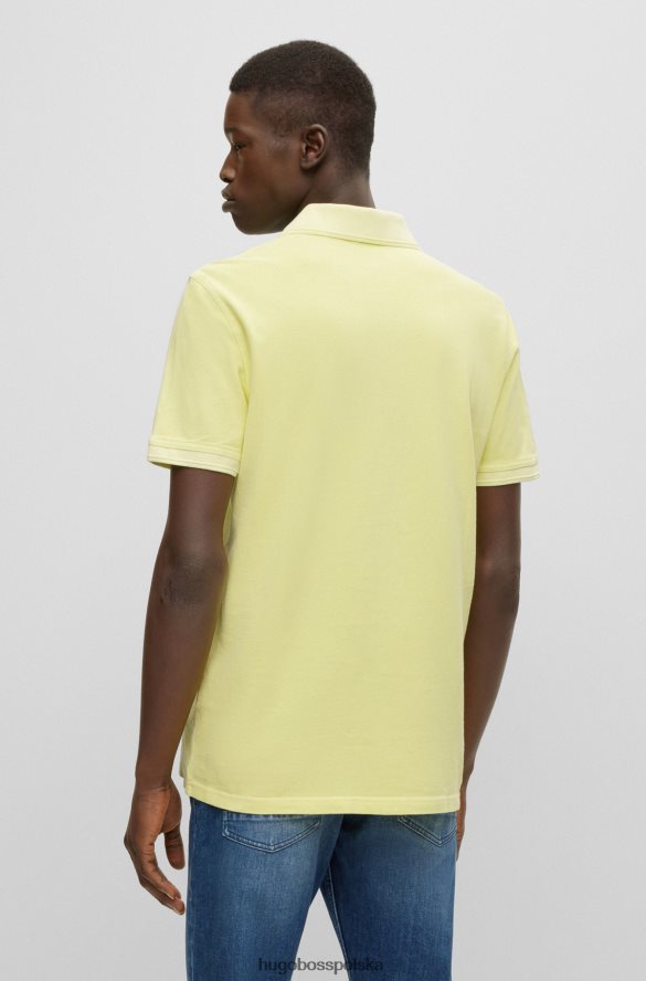 Hugo Boss koszulka polo o dopasowanym kroju z bawełnianej piki hugo w kolorze jasnożółtym jasny zółty R0X0H61700