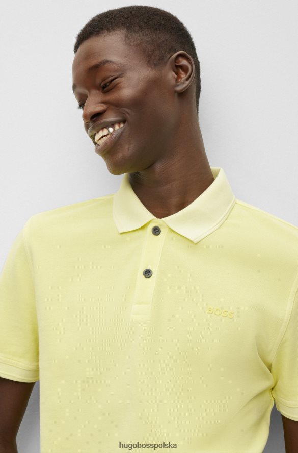Hugo Boss koszulka polo o dopasowanym kroju z bawełnianej piki hugo w kolorze jasnożółtym jasny zółty R0X0H61700