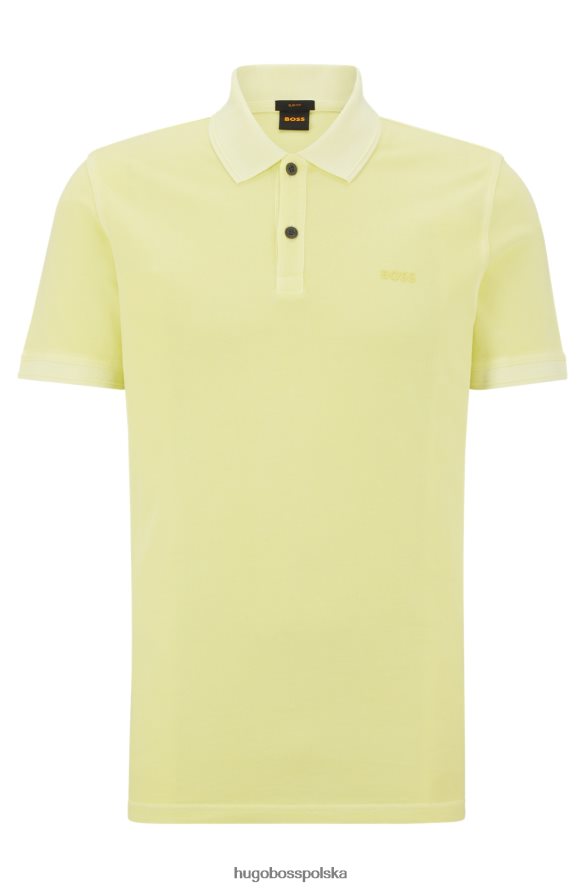 Hugo Boss koszulka polo o dopasowanym kroju z bawełnianej piki hugo w kolorze jasnożółtym jasny zółty R0X0H61700