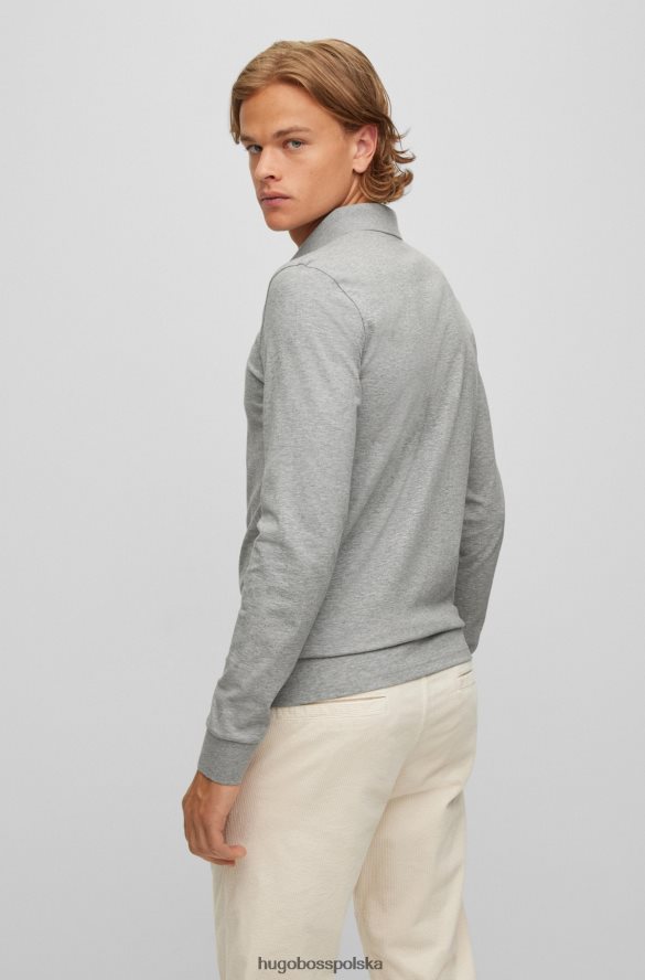 Hugo Boss koszulka polo o dopasowanym kroju z długimi rękawami i naszywką z logo w kolorze jasnoszarym hugo jasnoszary R0X0H61963