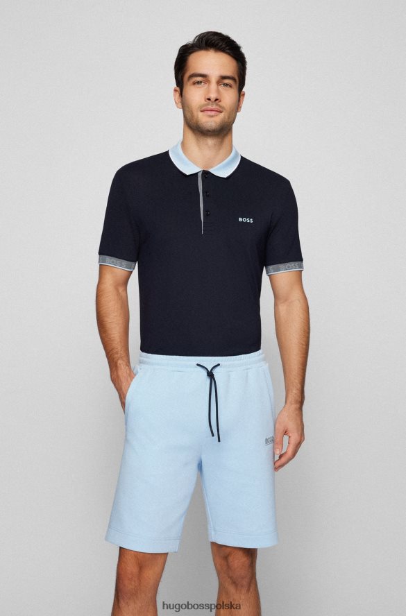 Hugo Boss koszulka polo o dopasowanym kroju z detalami z logo w kolorze ciemnoniebieskim hugo ciemny niebieski R0X0H61770