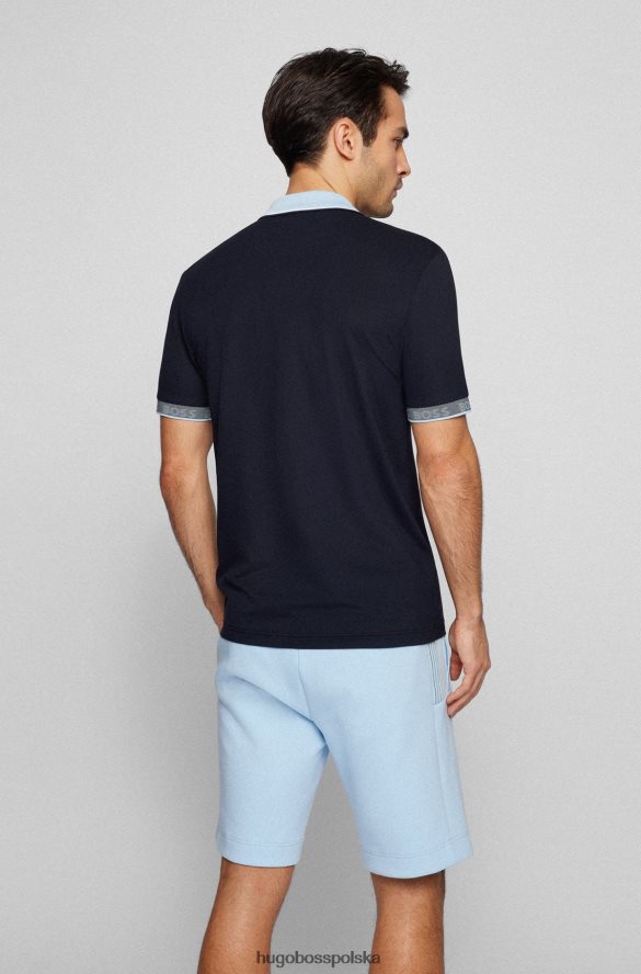 Hugo Boss koszulka polo o dopasowanym kroju z detalami z logo w kolorze ciemnoniebieskim hugo ciemny niebieski R0X0H61770