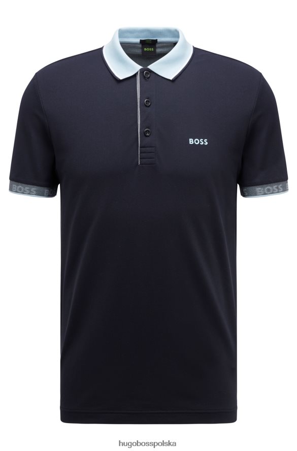 Hugo Boss koszulka polo o dopasowanym kroju z detalami z logo w kolorze ciemnoniebieskim hugo ciemny niebieski R0X0H61770