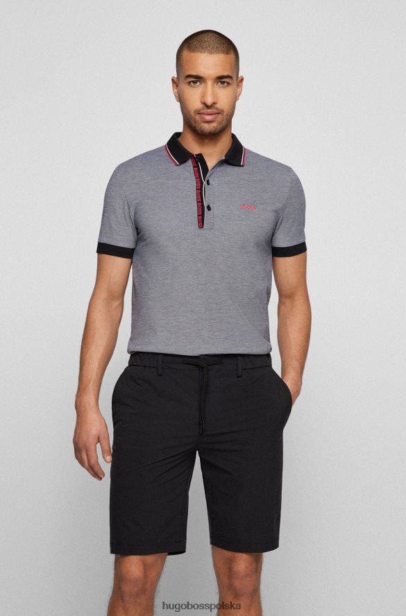 Hugo Boss koszulka polo o dopasowanym kroju z markową listwą hugo w kolorze szarym szary R0X0H61059