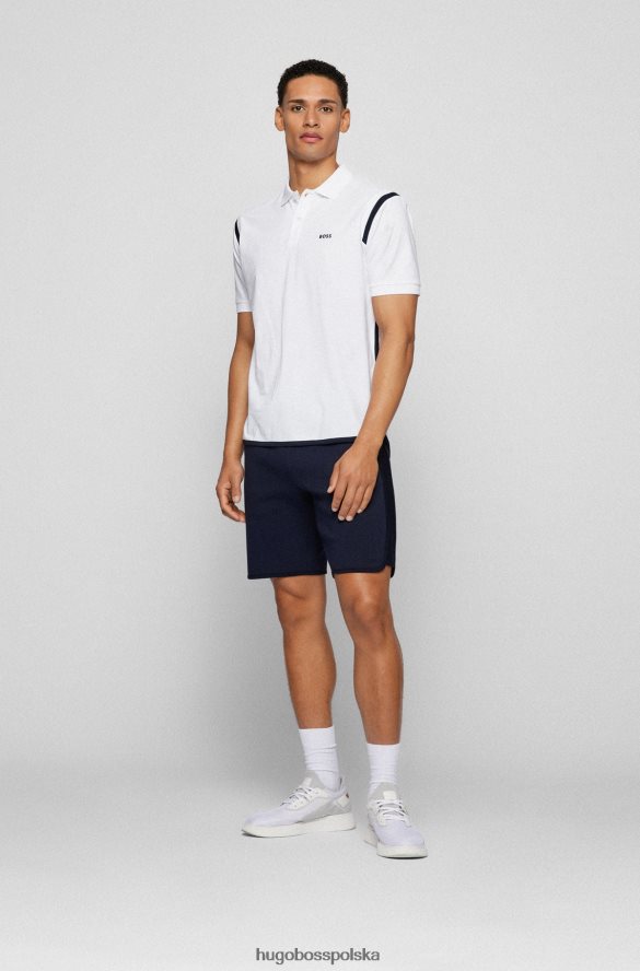 Hugo Boss koszulka polo o swobodnym kroju z kontrastowymi wiązaniami, hugo w kolorze białym biały R0X0H63213