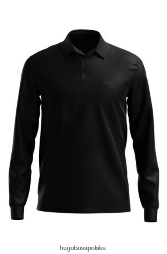 Hugo Boss koszulka polo pado l/s 50391826 czarna czarny R0X0H6351