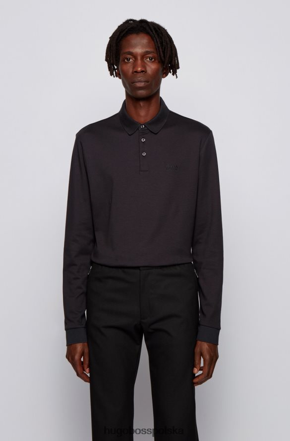 Hugo Boss koszulka polo pado l/s 50391826 czarna czarny R0X0H6351