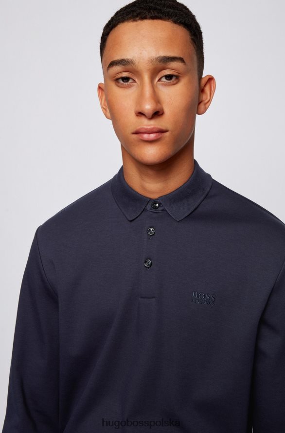Hugo Boss koszulka polo pado l/s 50391826 czarna czarny R0X0H6351