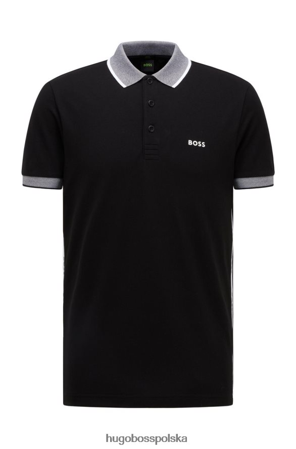 Hugo Boss koszulka polo paule 50466442 czarna czarny/ciemnoniebieski R0X0H691