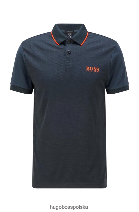 Hugo Boss koszulka polo pauletech 50456116 czarna czarny R0X0H6206