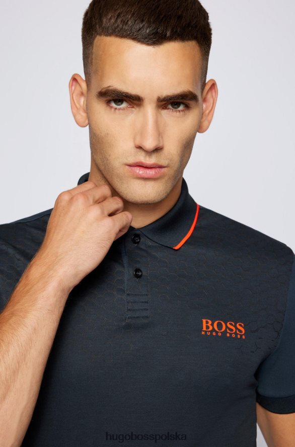 Hugo Boss koszulka polo pauletech 50456116 czarna czarny R0X0H6206
