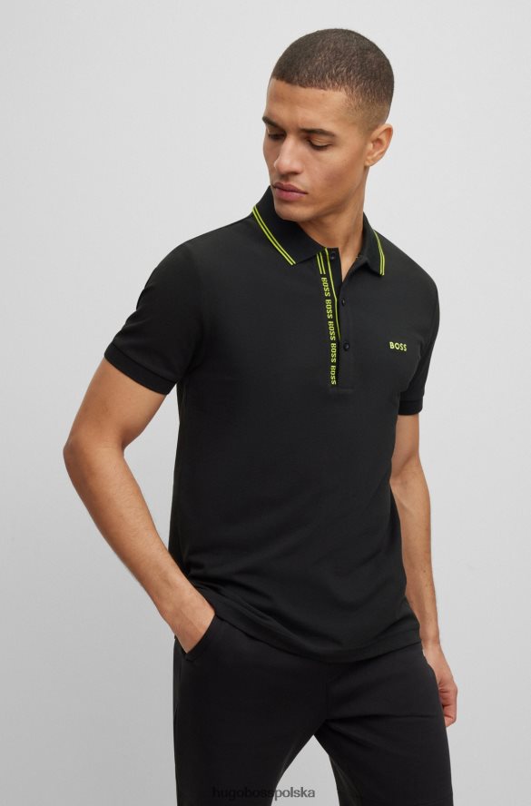Hugo Boss koszulka polo slim-fit z markową plisą w kolorze czarnym hugo czarny R0X0H61057