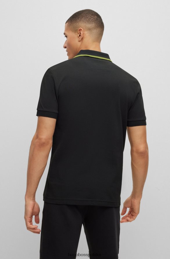 Hugo Boss koszulka polo slim-fit z markową plisą w kolorze czarnym hugo czarny R0X0H61057