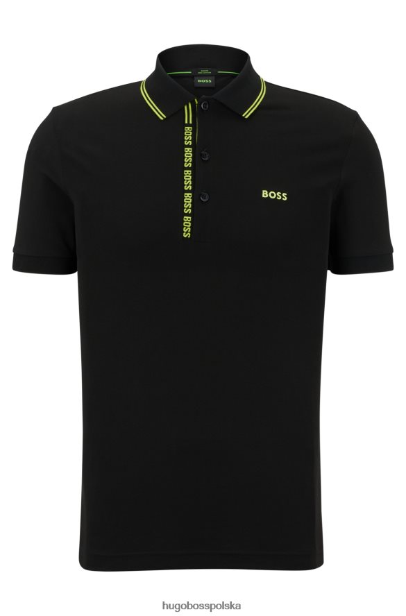 Hugo Boss koszulka polo slim-fit z markową plisą w kolorze czarnym hugo czarny R0X0H61057